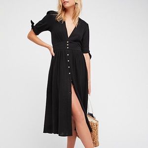 Free People Love of My Life Midi Dress in Black